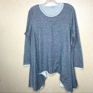 Ming Ming Grey raw hem sweat shirt 2X Large